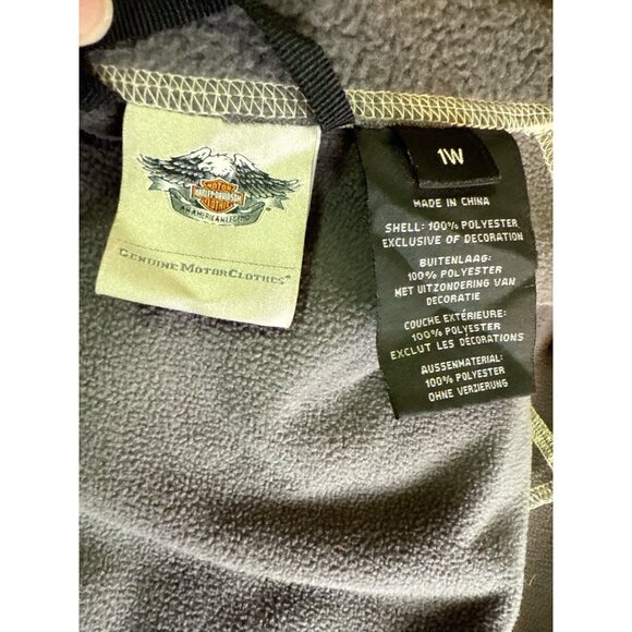 Harley Davidson Fleece Jacket Womens Full Zip 1W Equiv to 1X EUC Windproof Coat - Picture 5 of 7